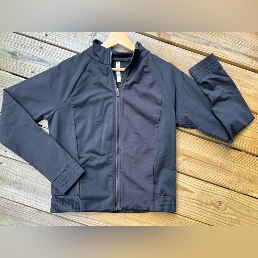 Fabletics black medium zip up track jacket